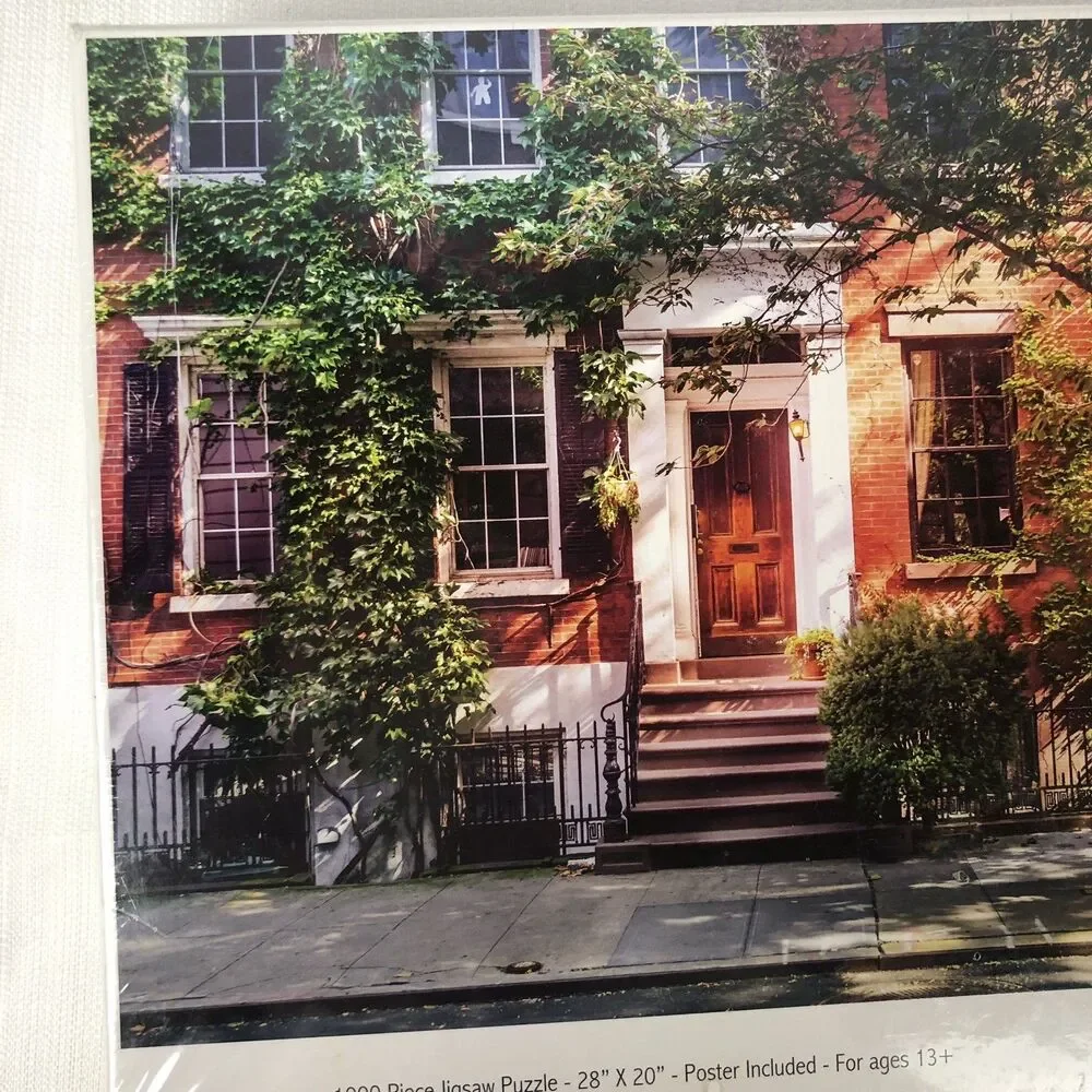 COLORCRAFT 1000 Piece Jigsaw Puzzle Leafy Townhouses NEW SEALED = Poster 28 x 20